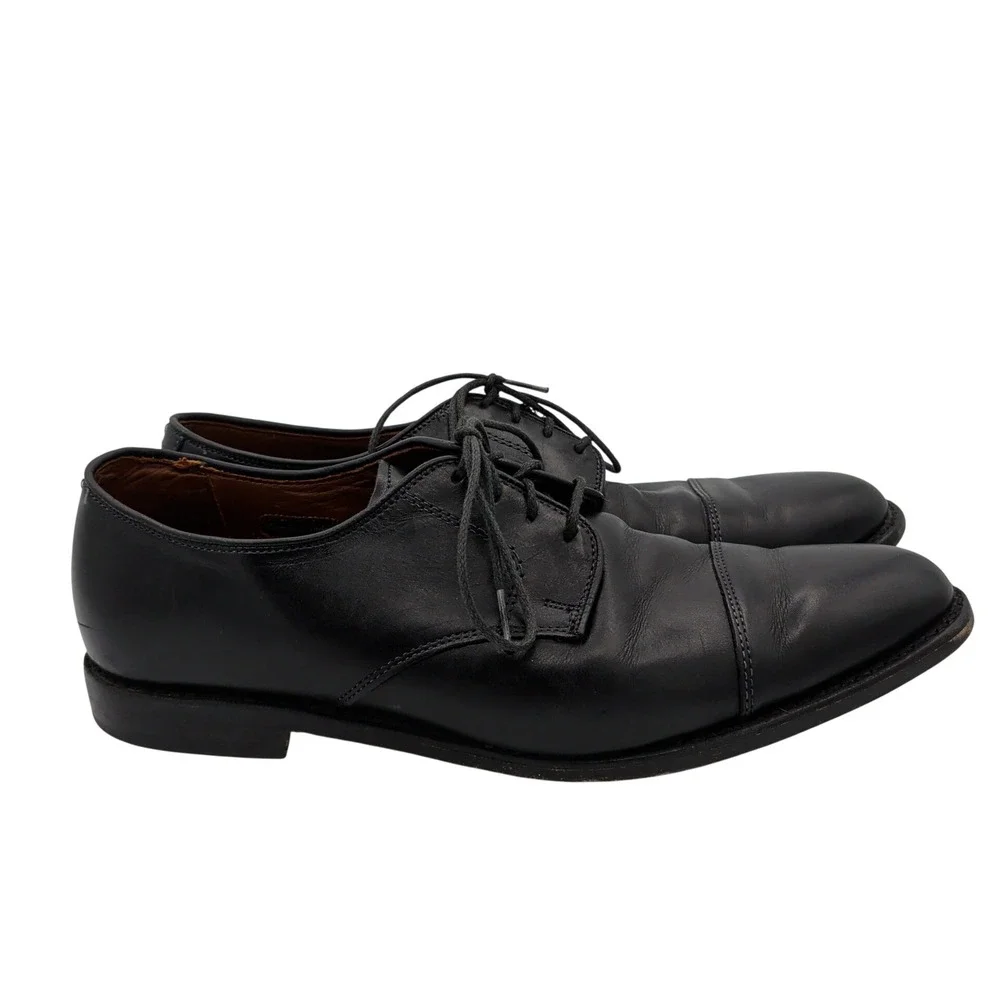 Allen Edmonds Riverside Black Leather Cap Toe Derby Dress Shoes Mens 11 D 1410